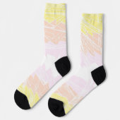 Groovy Geometric Abstrakt Pangender Pride Flag Socken (Linkes Detail)