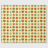 Groovy Geometric Floral Wrapping Paper Geschenkpapier (Flach)