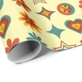 Groovy Geometric Floral Wrapping Paper Geschenkpapier (Rolleneckpunkt)