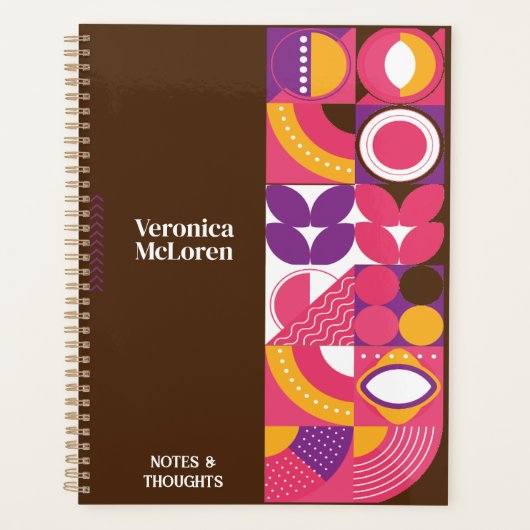 Groovy Geometry Planer: Werben Sie Ihr Personalisi Planer (Vorderseite)