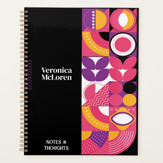 Groovy Geometry Planer: Werben Sie Ihr Personalisi Planer (Vorderseite)