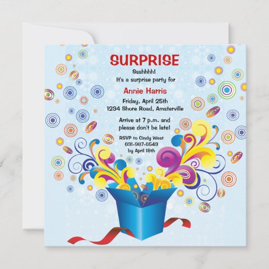 Groovy Geschenkboxen-Einladung Einladung (Vorderseite)