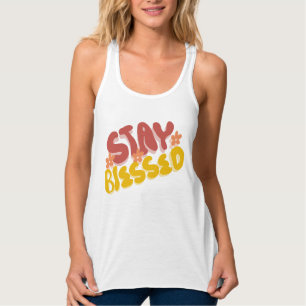 Groovy Gesegnete Handlettering Blume Tank Top