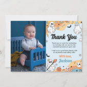 Groovy Ghost Birthday Foto Dankeschön Karte (Vorderseite)