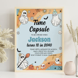 Groovy Ghost Boo Birthday Time Kapsel Zeichen Poster