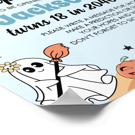 Groovy Ghost Boo Birthday Time Kapsel Zeichen Poster (Ecke)