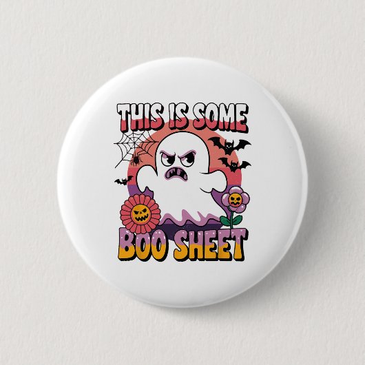 Groovy Ghost dies ist ein Bootschild Funny Hallowe Button (Vorderseite)