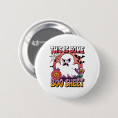 Groovy Ghost dies ist ein Bootschild Funny Hallowe Button (Vorne & Hinten)