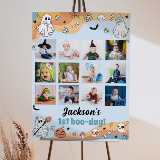 Groovy Ghost Erstes Jahr Foto Meilenstein Poster