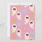 Groovy Ghost Floral Retro Halloween-Party Pink Einladung (Rückseite)