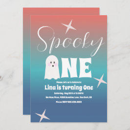 Groovy Ghost Halloween Geburtstag Gradient Einladung