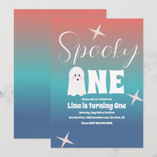 Groovy Ghost Halloween Geburtstagsverlauf Einladung