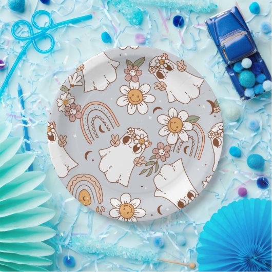 Groovy Ghost Halloween Pappteller (Party)