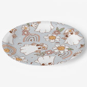 Groovy Ghost Halloween Pappteller (Schrägansicht)