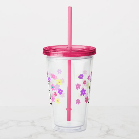 Groovy Ghost mit Blume Acryltrinkbecher (Rechts)