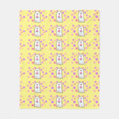 Groovy Ghost mit Blume Fleecedecke (Vorderseite)