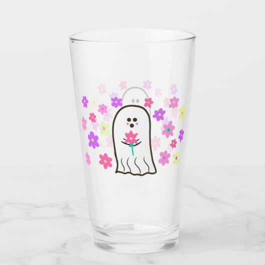 Groovy Ghost mit Blume Glas (Rückseite)