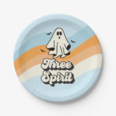 Groovy Ghost Retro Halloween Drei Geist Pappteller (Vorderseite)