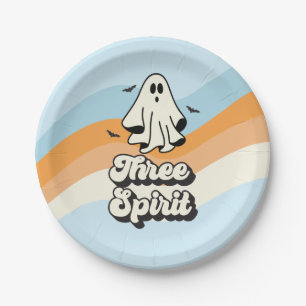 Groovy Ghost Retro Halloween Drei Geist Pappteller