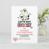 Groovy Ghost Retro Halloween Geburtstag Einladung (Stehend Vorderseite)