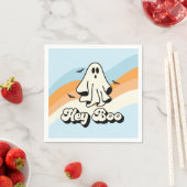 Groovy Ghost Retro Halloween Hey Boo Spooky Serviette (Beispiel)