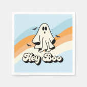 Groovy Ghost Retro Halloween Hey Boo Spooky Serviette (Vorderseite)