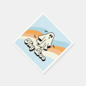 Groovy Ghost Retro Halloween Hey Boo Spooky Serviette (Ecke)