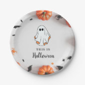 Groovy Ghost retro Halloween Pappteller (Vorderseite)