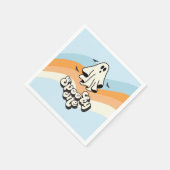 groovy Ghost Retro Halloween Spooky One Blue Serviette (Ecke)
