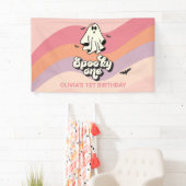 groovy Ghost retro Halloween Spooky One Geburtstag Banner (Insitu)