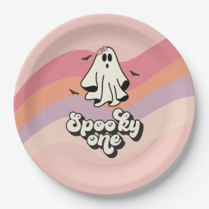 groovy Ghost retro Halloween Spooky One Geburtstag Pappteller