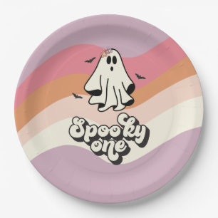 groovy Ghost retro Halloween Spooky One Geburtstag Pappteller