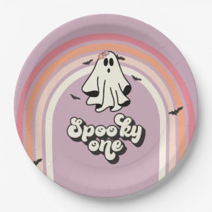 groovy Ghost retro Halloween Spooky One Geburtstag Pappteller