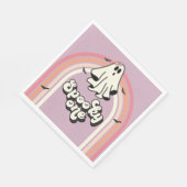 groovy Ghost retro Halloween Spooky One Geburtstag Serviette (Ecke)