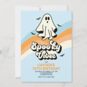 Groovy Ghost Retro Halloween Spooky Vibes Blue Einladung (Vorderseite)