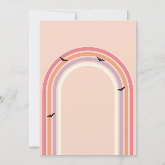 Groovy Ghost Retro Halloween Spooky Vibes Geburtst Einladung (Rückseite)