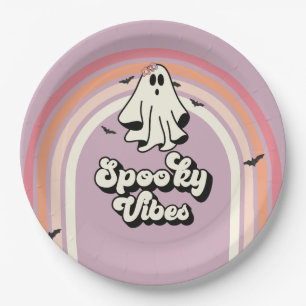 Groovy Ghost Retro Halloween Spooky Vibes Geburtst Pappteller
