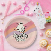 Groovy Ghost Retro Halloween Spooky Vibes Geburtst Pappteller (Party)