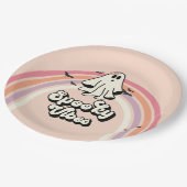 Groovy Ghost Retro Halloween Spooky Vibes Geburtst Pappteller (Schrägansicht)