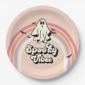 Groovy Ghost Retro Halloween Spooky Vibes Geburtst Pappteller (Vorderseite)