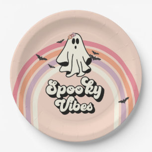 Groovy Ghost Retro Halloween Spooky Vibes Geburtst Pappteller