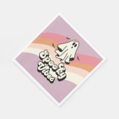 Groovy Ghost Retro Halloween Spooky Vibes Geburtst Serviette (Ecke)