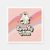Groovy Ghost Retro Halloween Spooky Vibes Geburtst Serviette (Vorderseite)