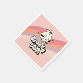 Groovy Ghost Retro Halloween Spooky Vibes Geburtst Serviette (Ecke)