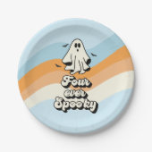 Groovy Ghost Retro Halloween Vier je Spooky Pappteller (Vorderseite)