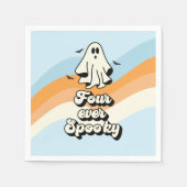 Groovy Ghost Retro Halloween Vier je Spooky Serviette (Vorderseite)