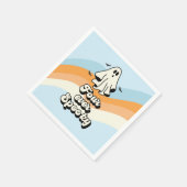 Groovy Ghost Retro Halloween Vier je Spooky Serviette (Ecke)