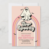 Groovy Ghost Retro Halloween Zwei Spooky Geburtsta Einladung (Vorderseite)
