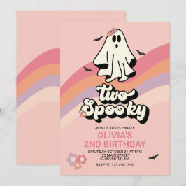 Groovy Ghost Retro Halloween Zwei Spooky Geburtsta Einladung