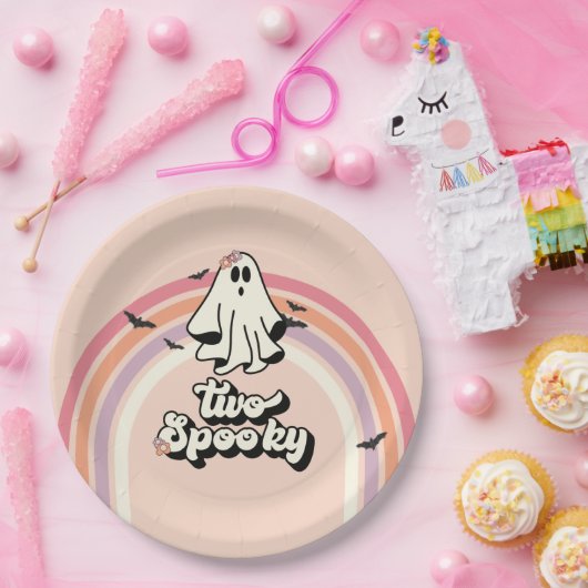 Groovy Ghost Retro Halloween Zwei Spooky Geburtsta Pappteller (Party)